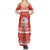Bahrain Christmas Summer Maxi Dress with Pearl Shell Design Red Snowflake Pattern and Holiday Lights - Wonder Print Shop