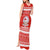 Bahrain Christmas Tank Maxi Dress with Pearl Shell Design Red Snowflake Pattern and Holiday Lights - Wonder Print Shop