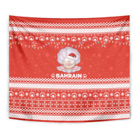 Bahrain Christmas Tapestry with Pearl Shell Design Red Snowflake Pattern and Holiday Lights - Wonder Print Shop
