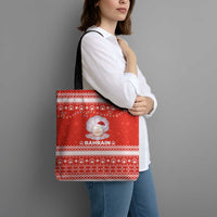 Bahrain Christmas Tote Bag with Pearl Shell Design Red Snowflake Pattern and Holiday Lights - Wonder Print Shop