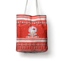Bahrain Christmas Tote Bag with Pearl Shell Design Red Snowflake Pattern and Holiday Lights - Wonder Print Shop