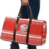 Bahrain Christmas Travel Bag with Pearl Shell Design Red Snowflake Pattern and Holiday Lights - Wonder Print Shop