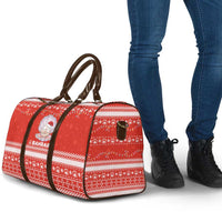 Bahrain Christmas Travel Bag with Pearl Shell Design Red Snowflake Pattern and Holiday Lights - Wonder Print Shop