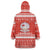 Bahrain Christmas Wearable Blanket Hoodie with Pearl Shell Design Red Snowflake Pattern and Holiday Lights - Wonder Print Shop