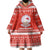 Bahrain Christmas Wearable Blanket Hoodie with Pearl Shell Design Red Snowflake Pattern and Holiday Lights - Wonder Print Shop