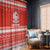 Bahrain Christmas Window Curtain with Pearl Shell Design Red Snowflake Pattern and Holiday Lights - Wonder Print Shop