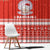 Bahrain Christmas Window Curtain with Pearl Shell Design Red Snowflake Pattern and Holiday Lights - Wonder Print Shop