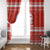 Bahrain Christmas Window Curtain with Pearl Shell Design Red Snowflake Pattern and Holiday Lights - Wonder Print Shop