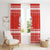 Bahrain Christmas Window Curtain with Pearl Shell Design Red Snowflake Pattern and Holiday Lights - Wonder Print Shop