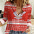 Bahrain Christmas Women Casual Shirt with Pearl Shell Design Red Snowflake Pattern and Holiday Lights - Wonder Print Shop