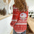 Bahrain Christmas Women Casual Shirt with Pearl Shell Design Red Snowflake Pattern and Holiday Lights - Wonder Print Shop