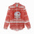 Bahrain Christmas Women Casual Shirt with Pearl Shell Design Red Snowflake Pattern and Holiday Lights - Wonder Print Shop