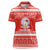 Bahrain Christmas Women Polo Shirt with Pearl Shell Design Red Snowflake Pattern and Holiday Lights - Wonder Print Shop