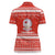 Bahrain Christmas Women Polo Shirt with Pearl Shell Design Red Snowflake Pattern and Holiday Lights - Wonder Print Shop