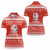 Bahrain Christmas Women Polo Shirt with Pearl Shell Design Red Snowflake Pattern and Holiday Lights - Wonder Print Shop