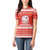Bahrain Christmas Women Polo Shirt with Pearl Shell Design Red Snowflake Pattern and Holiday Lights - Wonder Print Shop