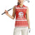 Bahrain Christmas Women Sleeveless Polo Shirt with Pearl Shell Design Red Snowflake Pattern and Holiday Lights - Wonder Print Shop