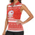 Bahrain Christmas Women Sleeveless Polo Shirt with Pearl Shell Design Red Snowflake Pattern and Holiday Lights - Wonder Print Shop