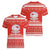 Bahrain Christmas Women V-Neck T-Shirt with Pearl Shell Design Red Snowflake Pattern and Holiday Lights - Wonder Print Shop