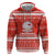 Bahrain Christmas Zip Hoodie with Pearl Shell Design Red Snowflake Pattern and Holiday Lights - Wonder Print Shop