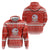 Bahrain Christmas Zip Hoodie with Pearl Shell Design Red Snowflake Pattern and Holiday Lights - Wonder Print Shop
