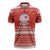 Bahrain Christmas Zipper Polo Shirt with Pearl Shell Design Red Snowflake Pattern and Holiday Lights - Wonder Print Shop