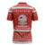 Bahrain Christmas Zipper Polo Shirt with Pearl Shell Design Red Snowflake Pattern and Holiday Lights - Wonder Print Shop