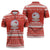 Bahrain Christmas Zipper Polo Shirt with Pearl Shell Design Red Snowflake Pattern and Holiday Lights - Wonder Print Shop