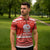 Bahrain Christmas Zipper Polo Shirt with Pearl Shell Design Red Snowflake Pattern and Holiday Lights - Wonder Print Shop