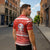 Bahrain Christmas Zipper Polo Shirt with Pearl Shell Design Red Snowflake Pattern and Holiday Lights - Wonder Print Shop