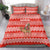 Bahrain Christmas Bedding Set with Santa Riding Camel Red Geometric Pattern and Festive Design - Wonder Print Shop