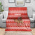 Bahrain Christmas Blanket with Santa Riding Camel Red Geometric Pattern and Festive Design - Wonder Print Shop