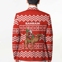 Bahrain Christmas Blazer with Santa Riding Camel Red Geometric Pattern and Festive Design - Wonder Print Shop