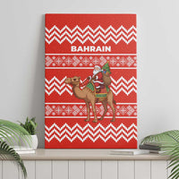 Bahrain Christmas Canvas Wall Art with Santa Riding Camel Red Geometric Pattern and Festive Design - Wonder Print Shop