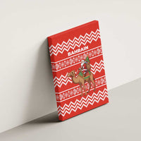 Bahrain Christmas Canvas Wall Art with Santa Riding Camel Red Geometric Pattern and Festive Design - Wonder Print Shop