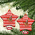 Bahrain Christmas Ceramic Ornament with Santa Riding Camel Red Geometric Pattern and Festive Design - Wonder Print Shop