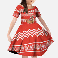 Bahrain Christmas Family Matching Short Sleeve Bodycon Dress and Hawaiian Shirt with Santa Riding Camel Red Geometric Pattern and Festive Design - Wonder Print Shop