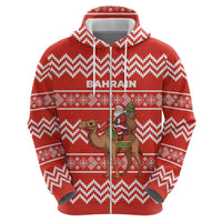 Bahrain Christmas Hoodie with Santa Riding Camel Red Geometric Pattern and Festive Design - Wonder Print Shop