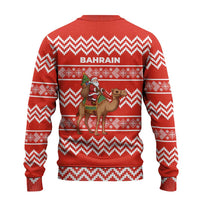 Bahrain Christmas Ugly Christmas Sweater with Santa Riding Camel Red Geometric Pattern and Festive Design - Wonder Print Shop