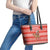 Bahrain Christmas Leather Tote Bag with Santa Riding Camel Red Geometric Pattern and Festive Design - Wonder Print Shop
