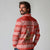 Bahrain Christmas Long Sleeve Polo Shirt with Santa Riding Camel Red Geometric Pattern and Festive Design - Wonder Print Shop