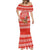 Bahrain Christmas Mermaid Dress with Santa Riding Camel Red Geometric Pattern and Festive Design - Wonder Print Shop