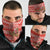 Bahrain Christmas Neck Gaiter with Santa Riding Camel Red Geometric Pattern and Festive Design - Wonder Print Shop