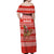 Bahrain Christmas Off Shoulder Maxi Dress with Santa Riding Camel Red Geometric Pattern and Festive Design - Wonder Print Shop