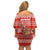 Bahrain Christmas Off Shoulder Short Dress with Santa Riding Camel Red Geometric Pattern and Festive Design - Wonder Print Shop