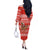 Bahrain Christmas Off The Shoulder Long Sleeve Dress with Santa Riding Camel Red Geometric Pattern and Festive Design - Wonder Print Shop
