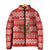 Bahrain Christmas Padded Jacket with Santa Riding Camel Red Geometric Pattern and Festive Design - Wonder Print Shop