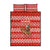 Bahrain Christmas Quilt Bed Set with Santa Riding Camel Red Geometric Pattern and Festive Design - Wonder Print Shop