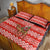 Bahrain Christmas Quilt Bed Set with Santa Riding Camel Red Geometric Pattern and Festive Design - Wonder Print Shop