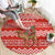 Bahrain Christmas Round Carpet with Santa Riding Camel Red Geometric Pattern and Festive Design - Wonder Print Shop